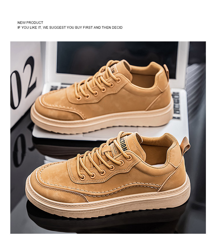Gedämpfte Plateau-Freizeitschuhe für Herren mit Schnürung detail 5