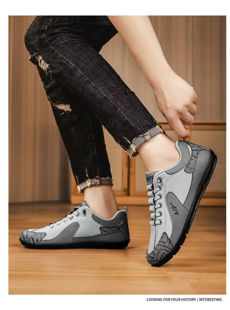 Men's Colorblock Lightweight Lace-Up Casual Shoes detail 9