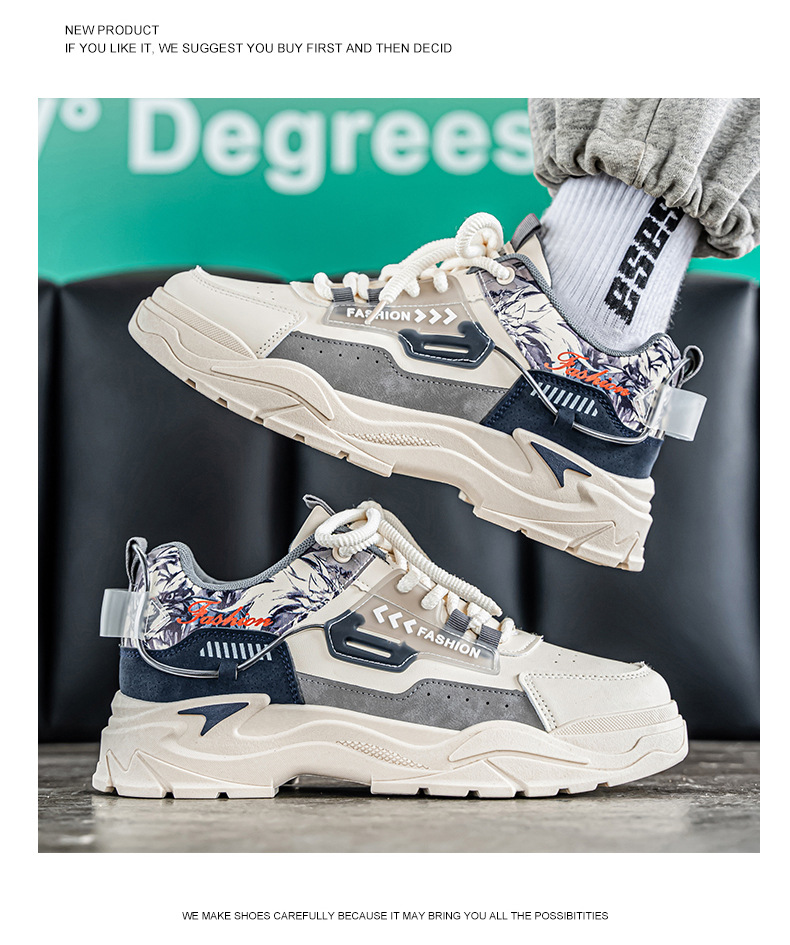 Men's Colorblock Cushioned Platform Casual Shoes detail 18