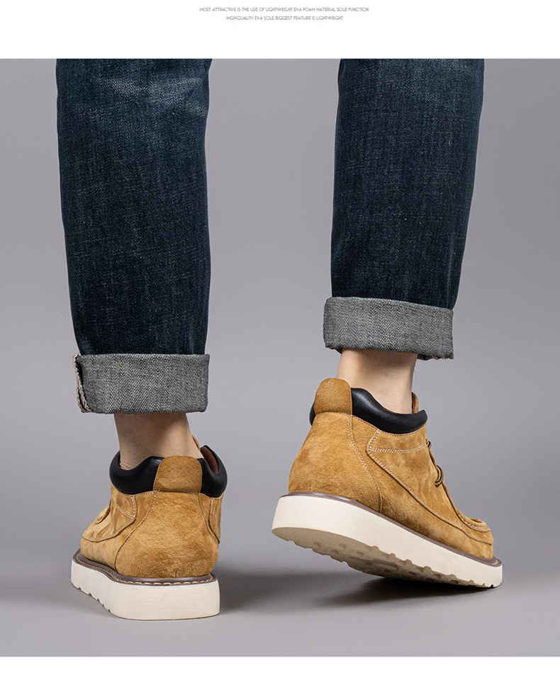 Men's Suede Lace-Up Moc Toe Casual Shoes detail 7