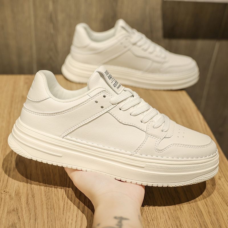 Baskets à plateforme à lacets en cuir PU pour hommes 4