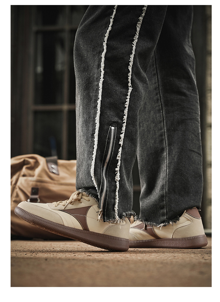 Sneakers casual da uomo stringate stile retrò con design colorblock detail 17