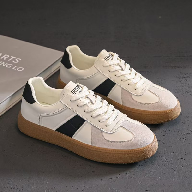 Herren Vintage Leder-Sneaker im Colorblock-Design