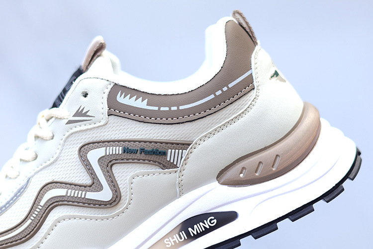 Sneakers casual da uomo traspiranti stringate con motivo color block detail 16
