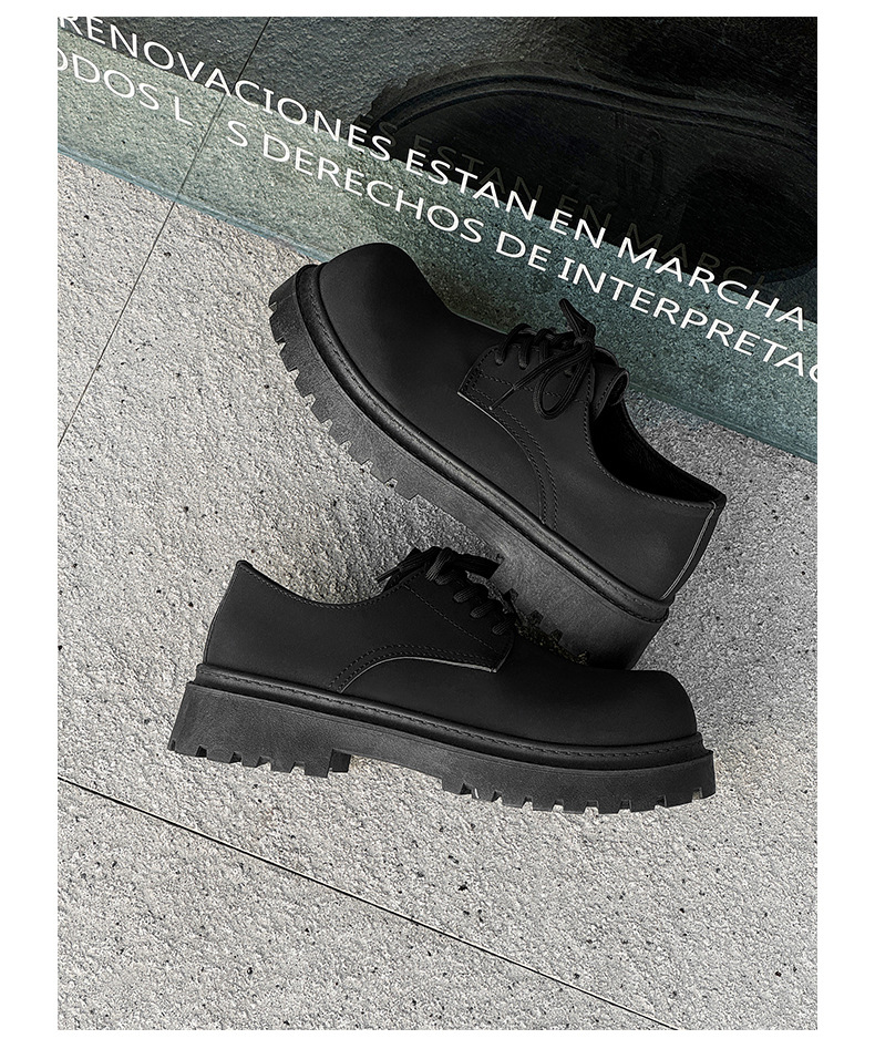 Scarpe casual stringate chunky da uomo in ecopelle PU detail 4