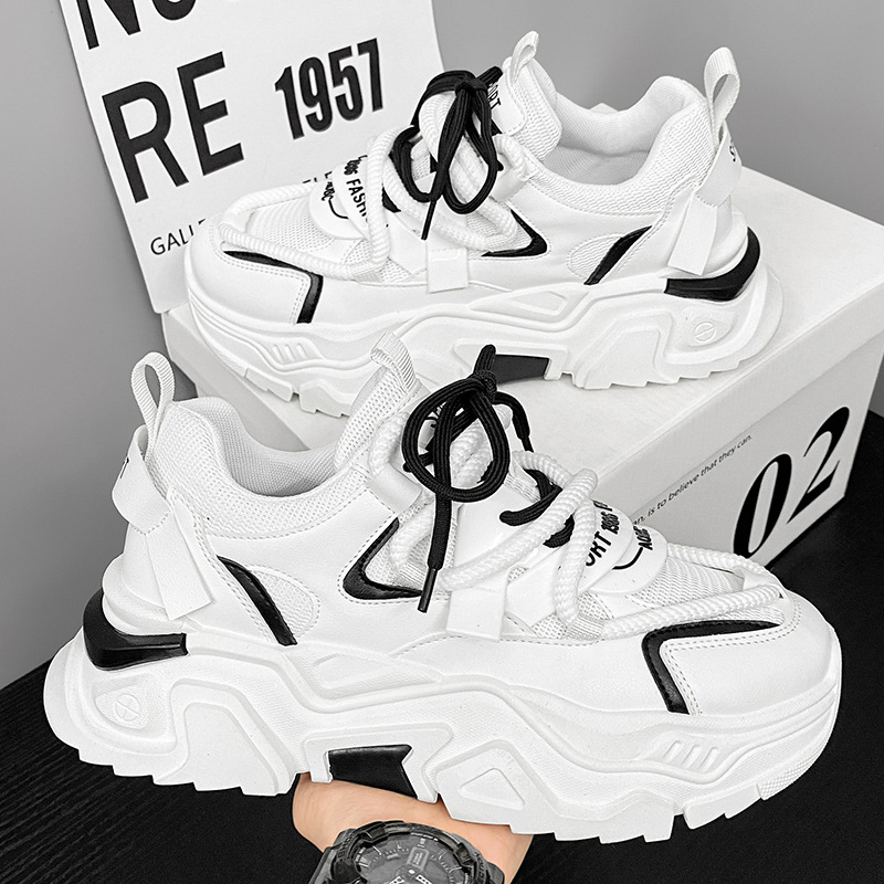Atmungsaktive Chunky Plateau-Sneaker aus Mesh für Herren
