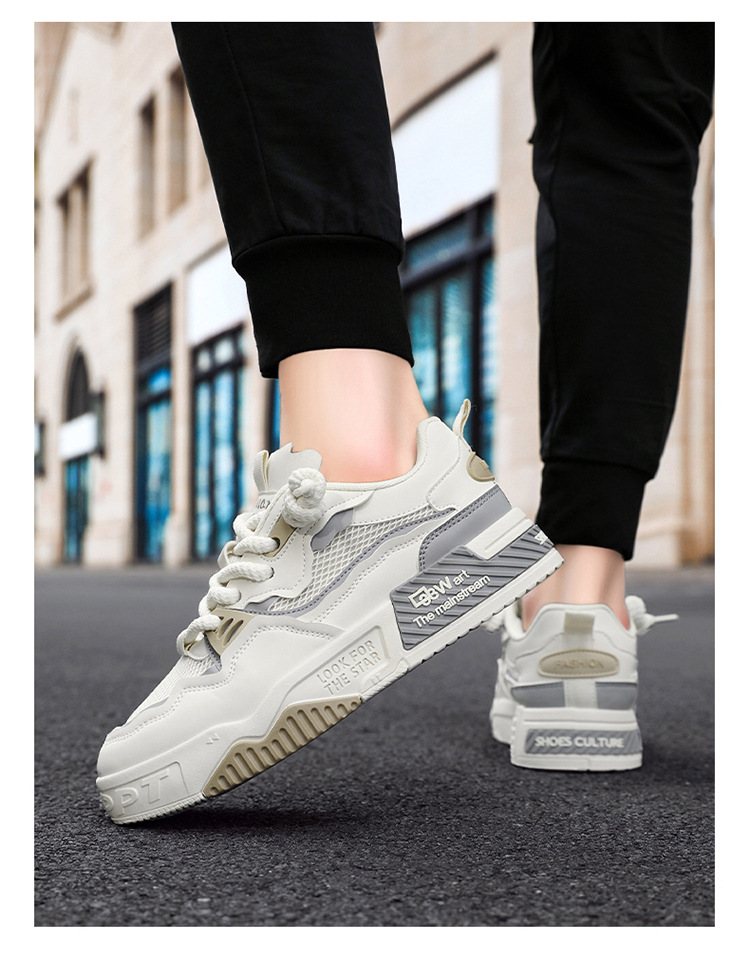 Men's Breathable Colorblock Lace-Up Casual Shoes detail 8