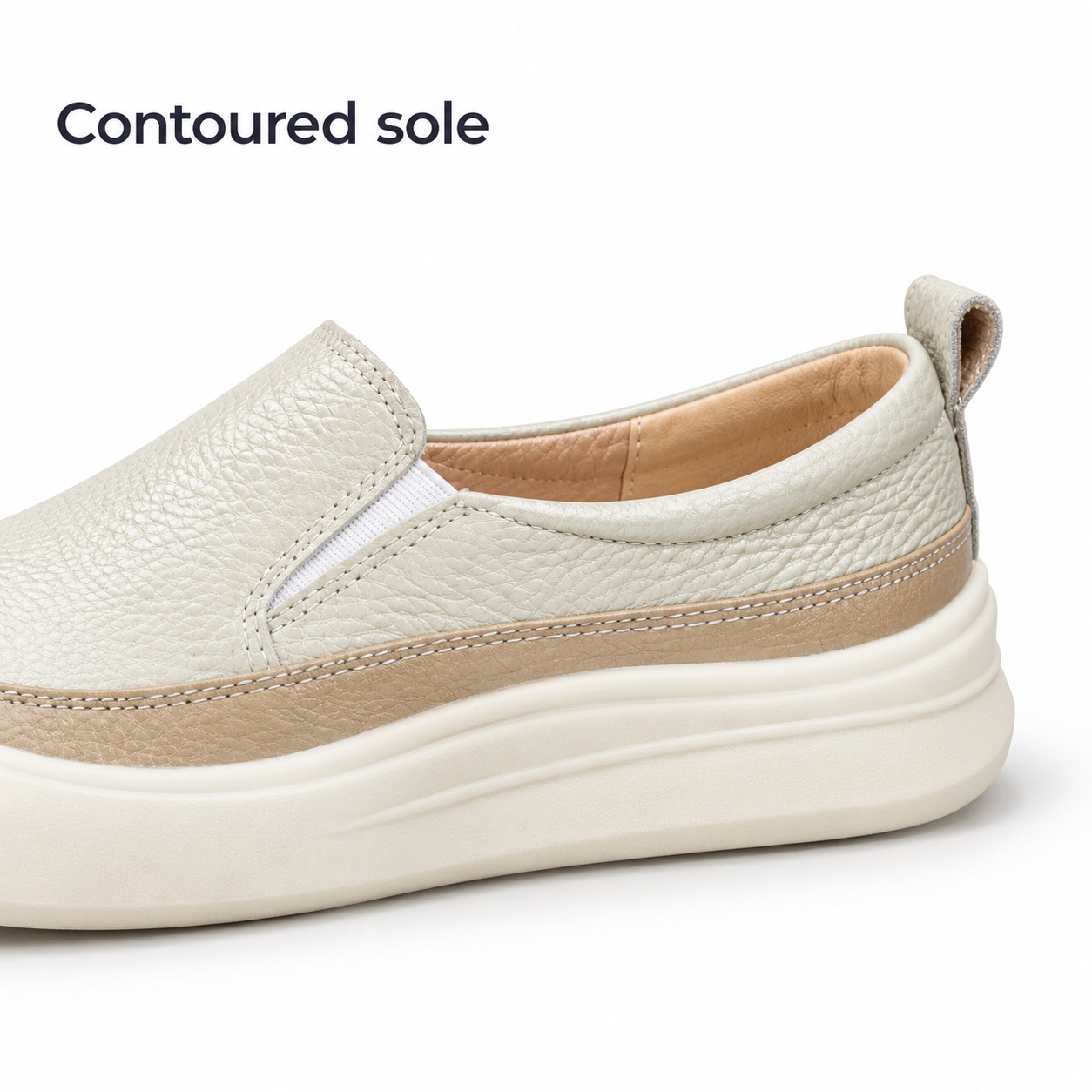 Women's Full-Grain Leather Platform Slip-On Casual Shoes detail 4