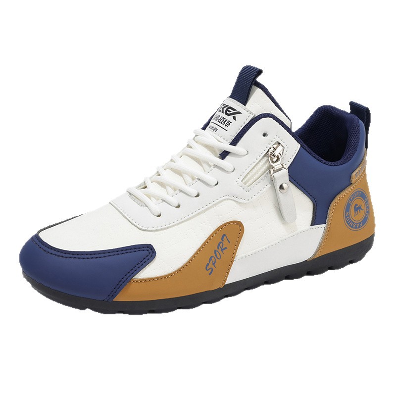 Scarpe casual da uomo stringate in ecopelle PU con design color block 6