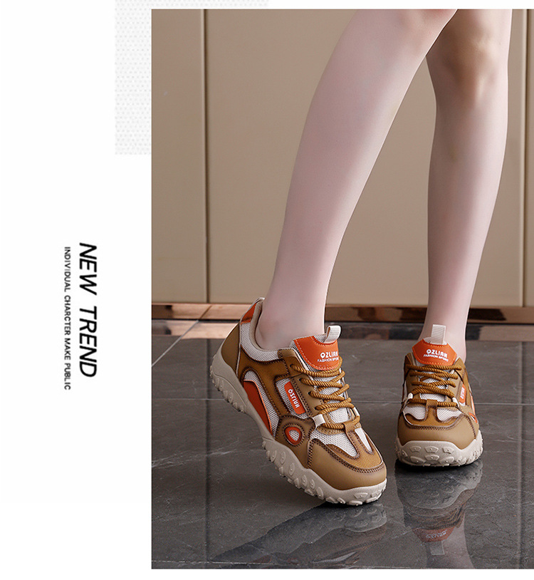 Women's Breathable Colorblock Lace-Up Sneakers detail 8