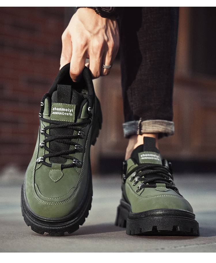 Rutschfeste Plateau-Freizeitschuhe für Herren mit Schnürung detail 7