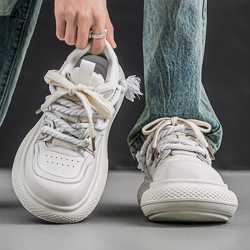 Men's Platform Chunky Cushioned Lace-Up Casual Shoes detail 6