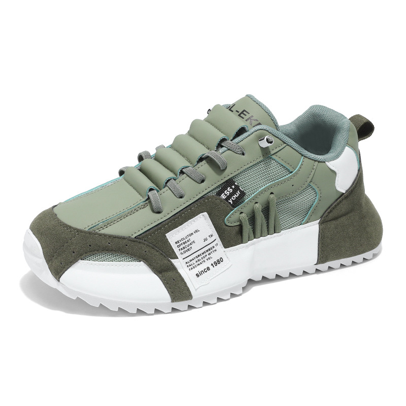 Scarpe casual da uomo traspiranti stringate con plateau e motivo color block 6