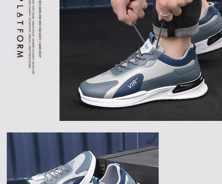 Men's Colorblock Cushioned Lace-Up Casual Sneakers detail 16