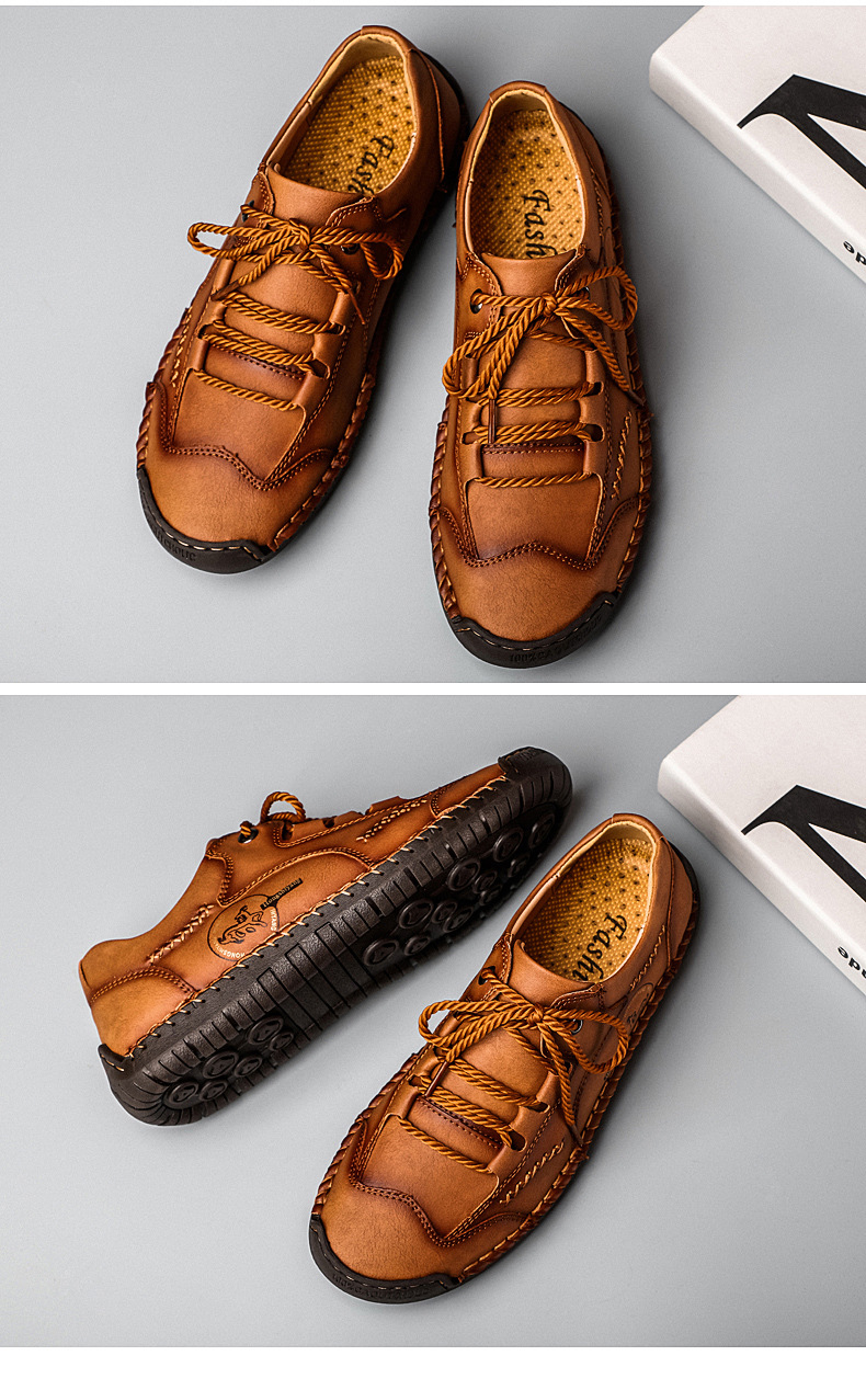 Klassische rutschfeste Herren-Freizeitschuhe mit Schnürung detail 2