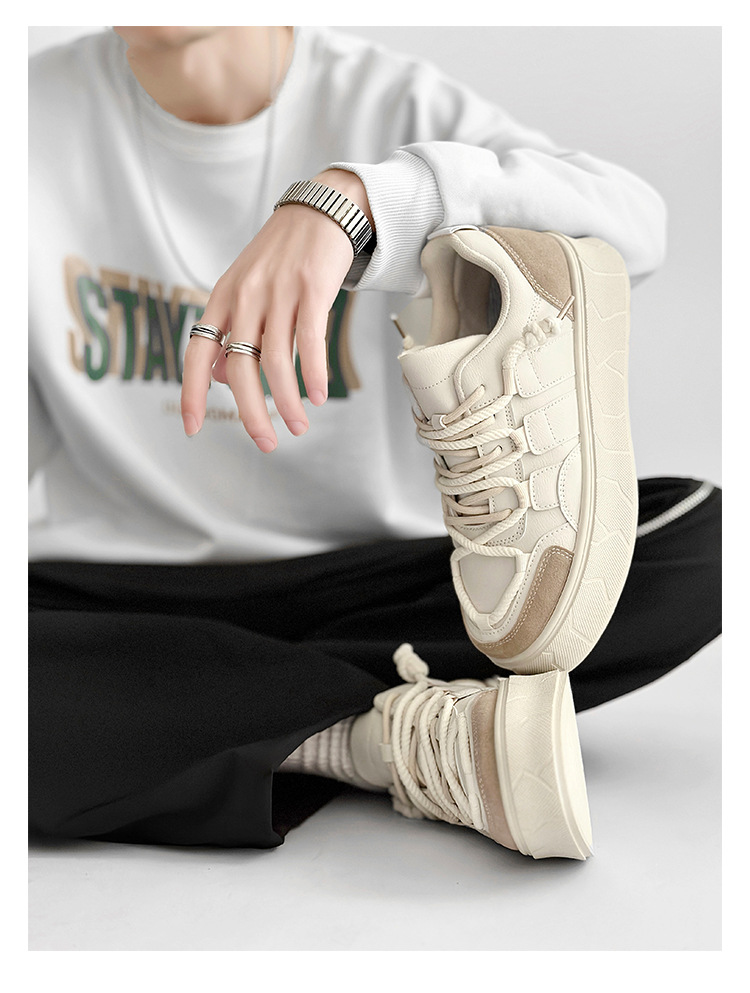 Men's Platform Lace-Up Colorblock Casual Shoes detail 17
