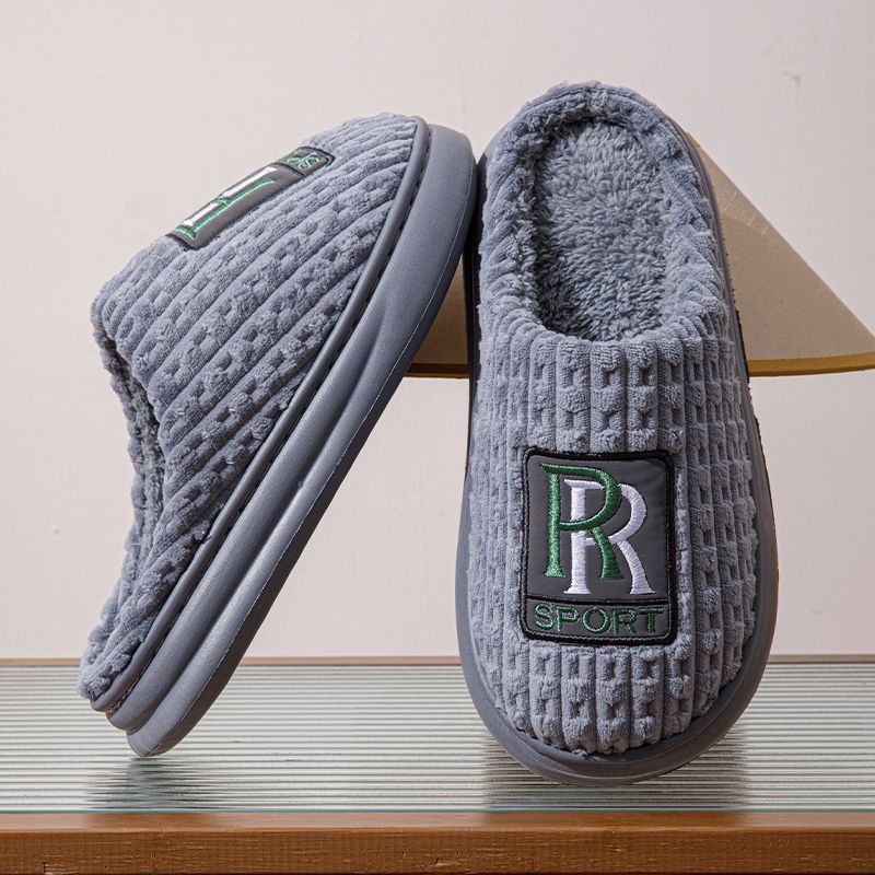 Unisex Warm Plush Cushioned Slip-On Slippers