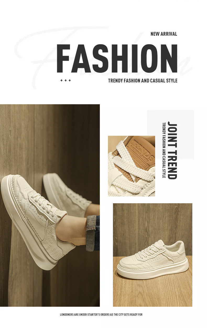 Men's Breathable Platform Lace-Up Casual Shoes detail 1