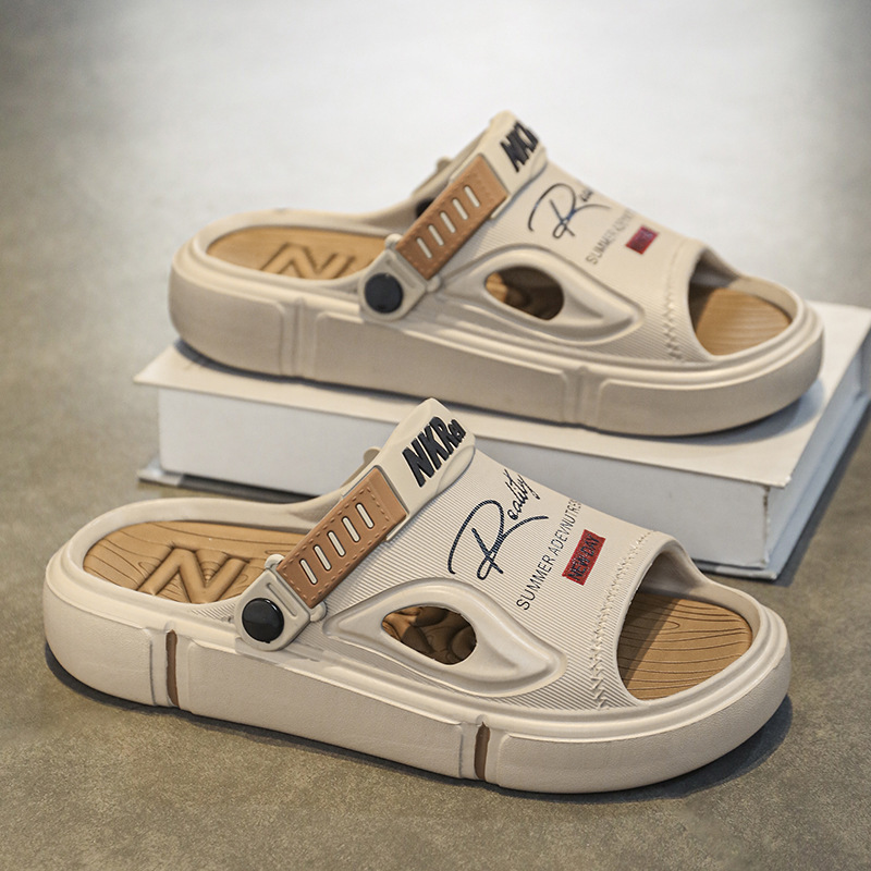 Leichte gepolsterte Plateau-Sandalen mit offener Spitze für Herren