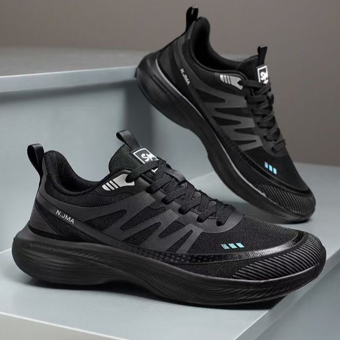 Men's Breathable Mesh Lace-Up Running Shoes 2