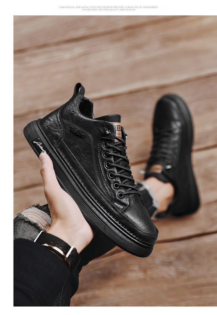 Herren Freizeitschuhe aus PU-Leder zum Schnüren detail 7
