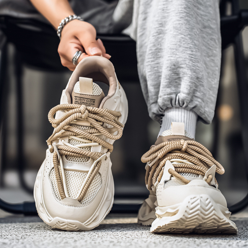 Sneakers casual da uomo con plateau e lacci – Scarpe sportive traspiranti 4