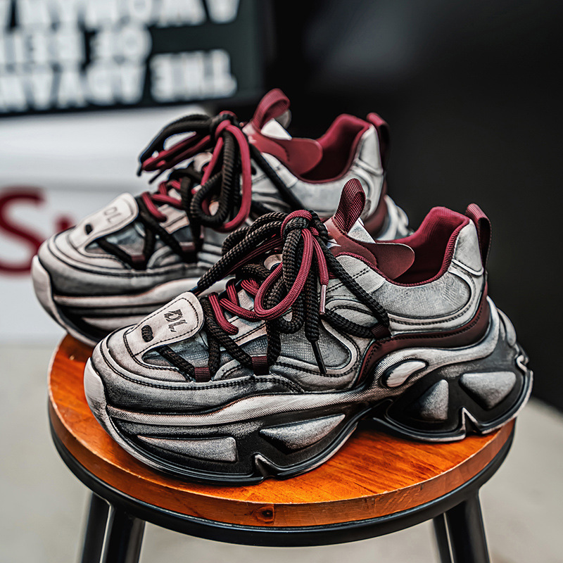 Klobige Plateau-Freizeitschuhe für Herren mit Schnürung