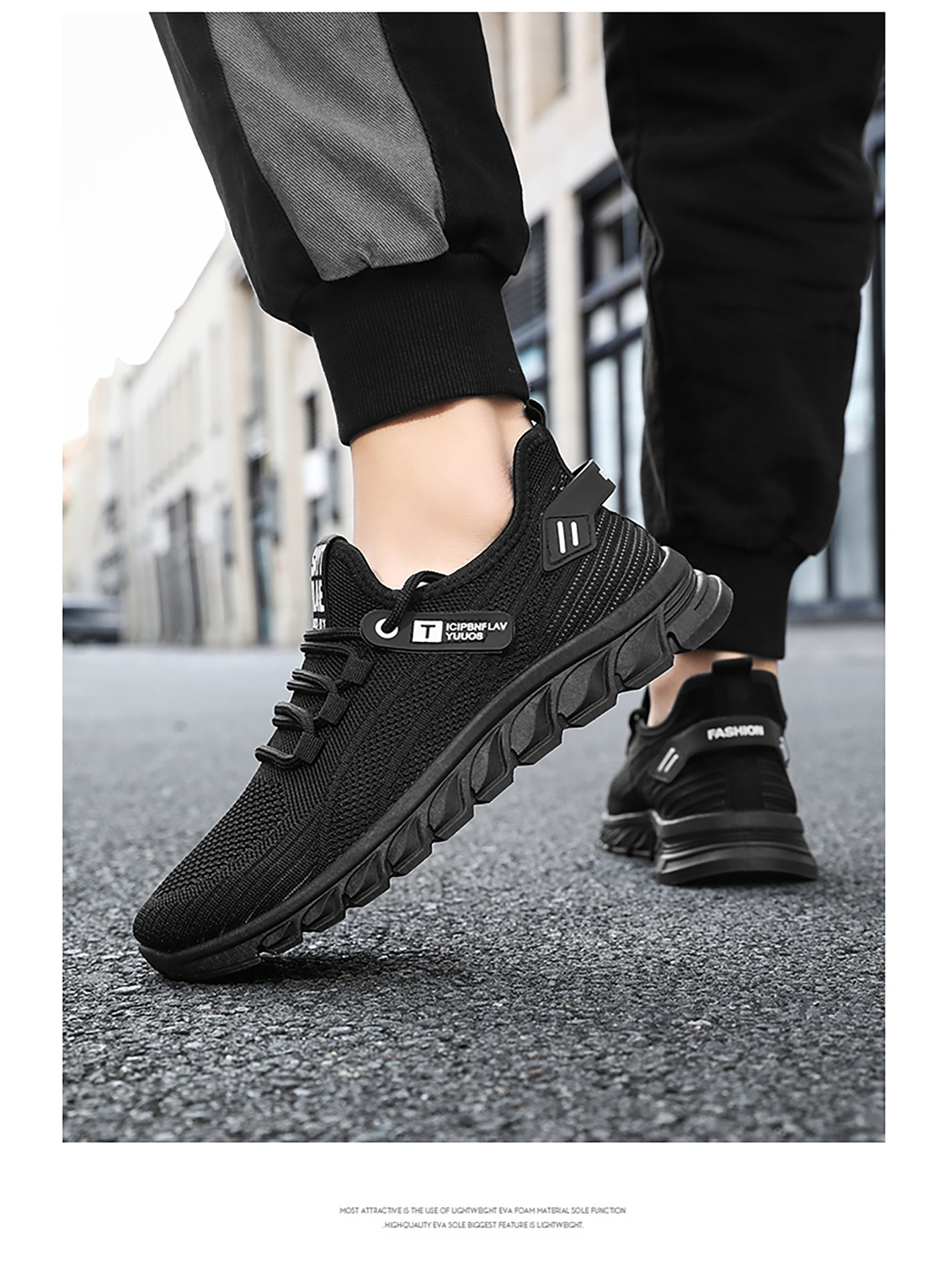Lichte en ademende mesh hardloopschoenen voor heren detail 1