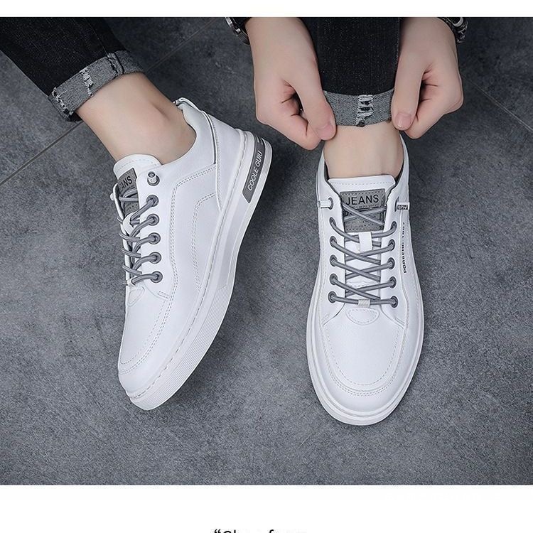 Klassische Schnür-Freizeitschuhe für Herren aus PU-Leder, Low-Top detail 1