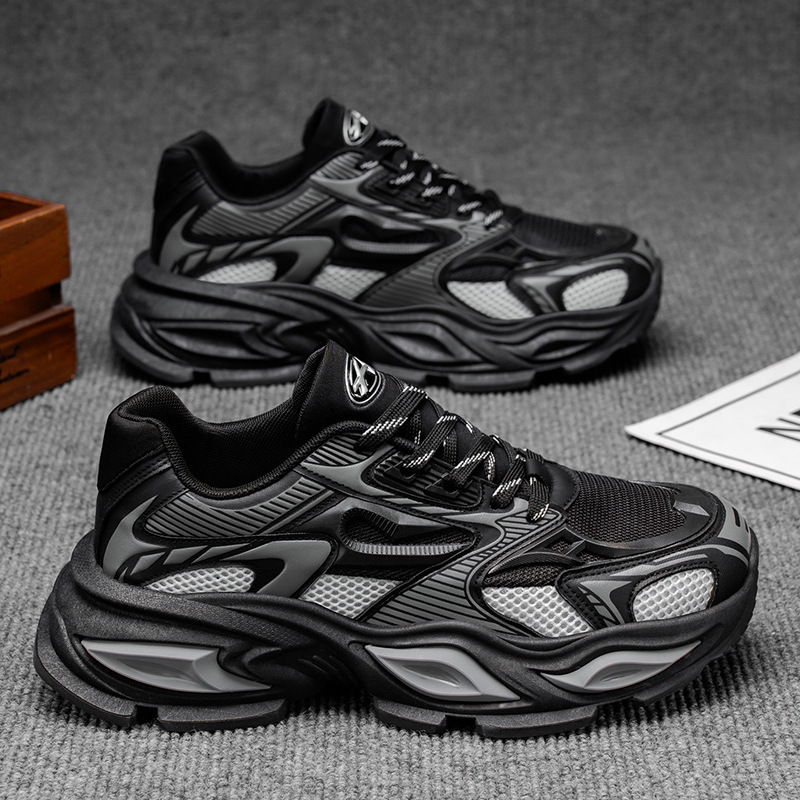 Scarpe casual da uomo con zeppa e design color block traspiranti 5