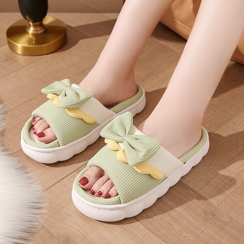 Women's Breathable Linen Open-Toe Slippers detail 11