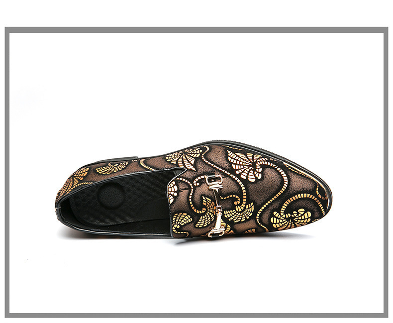 Elegante Herrenschuhe zum Hineinschlüpfen mit Blumenprint & spitzer Kappe detail 1