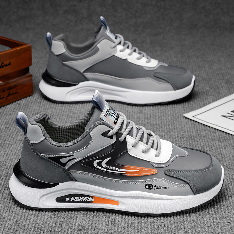 Herren Plateau-Sneaker zum Schnüren im Colorblock-Design mit Dämpfung