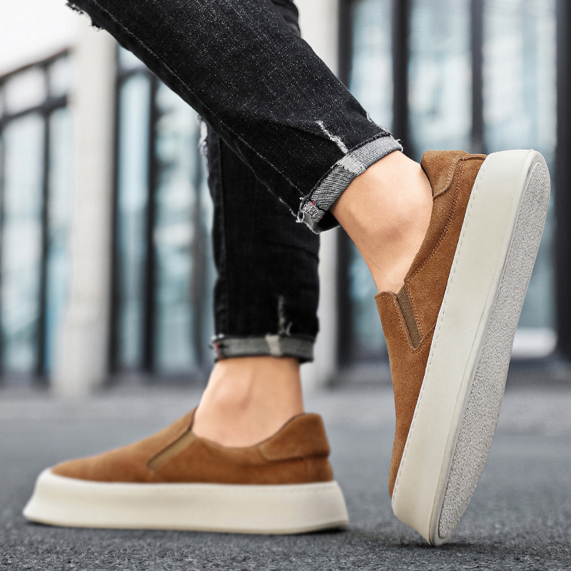 Herren Plateau-Slip-On-Freizeitschuhe aus Wildleder-Optik detail 14