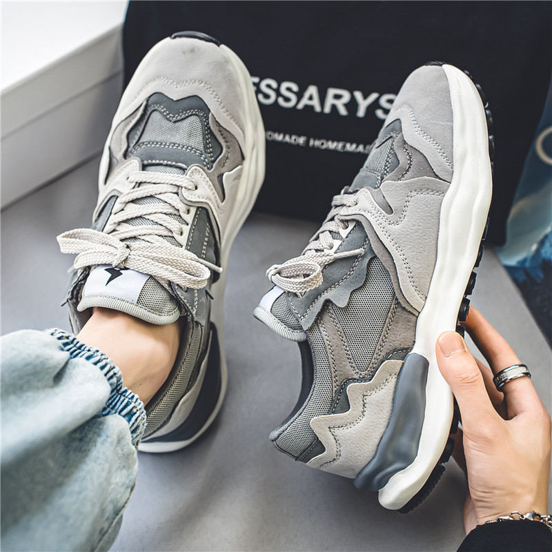 Atmungsaktive Herren-Freizeitschuhe im Colorblock-Design mit Schnürung