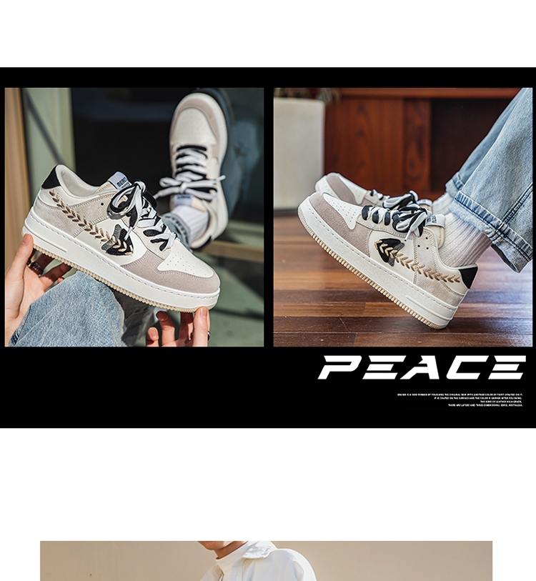 Scarpe da skate unisex traspiranti stringate con motivo color block detail 10