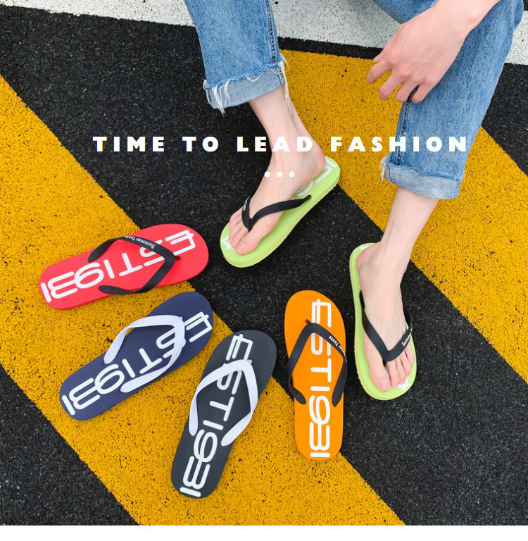 Men's Lightweight Graphic Print Casual Beach Flip-Flops detail 1