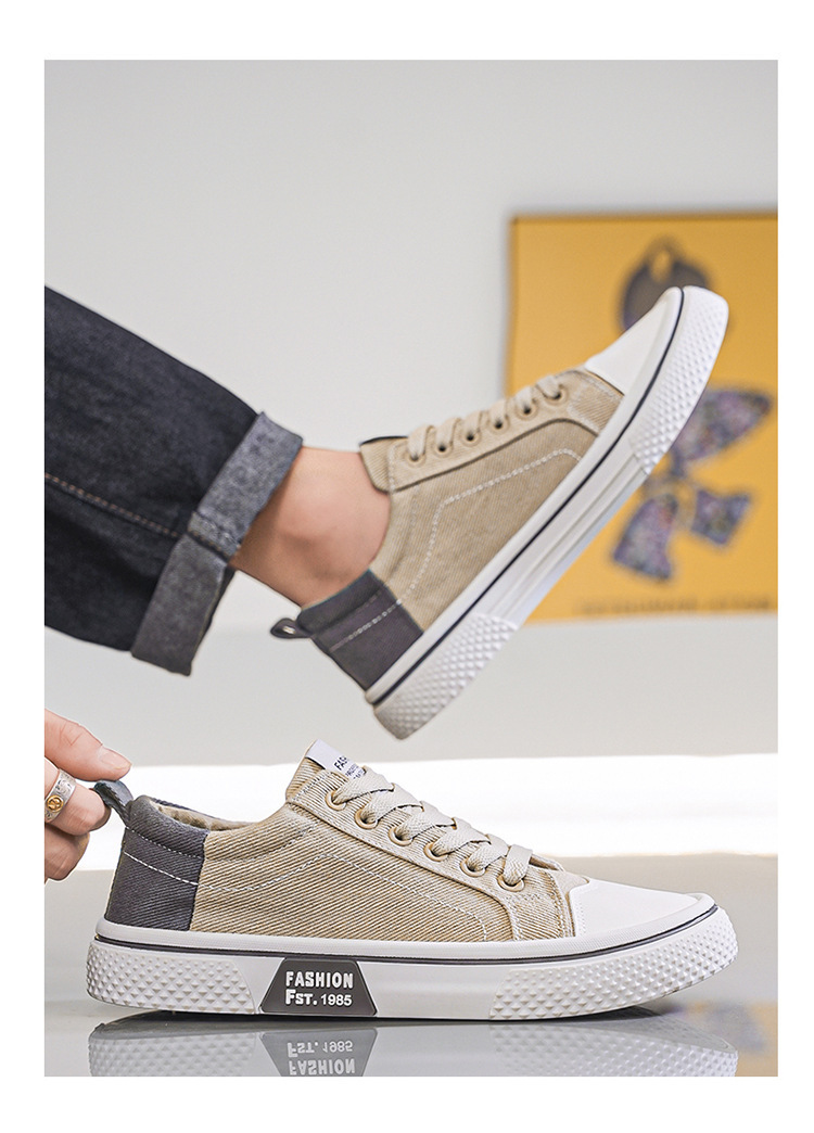 Atmungsaktive Herren-Freizeitschuhe aus Canvas mit Schnürung detail 15