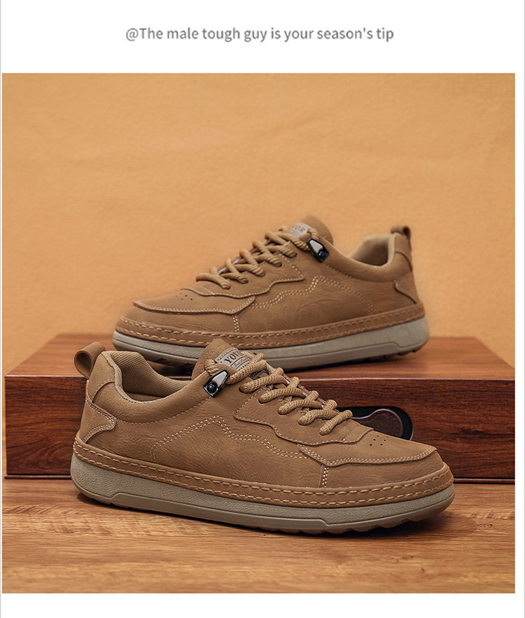 Herren Freizeitschuhe aus PU-Leder mit Schnürung & rutschfester Sohle detail 11
