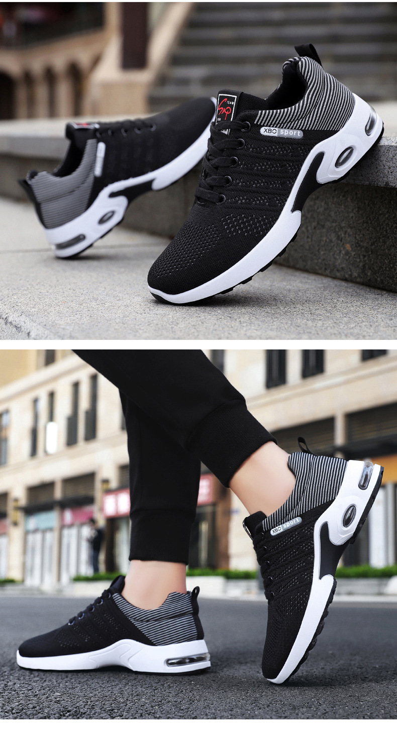 Men's Breathable Cushioned Lace-Up Running Shoes detail 9
