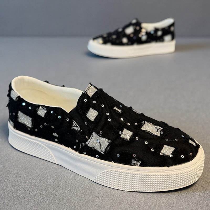 Ademende canvas slip-on casual schoenen voor dames 3