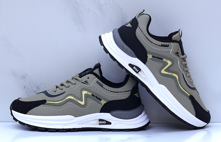 Sneakers casual da uomo traspiranti stringate con motivo color block detail 18