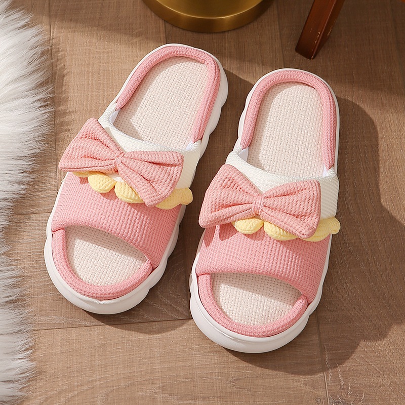 Women's Breathable Linen Open-Toe Slippers detail 2
