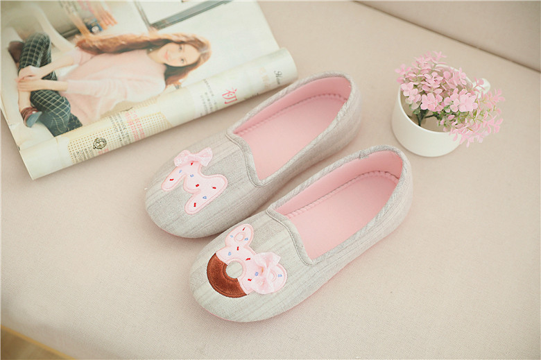 Pantuflas de casa para mujer en suave algodón transpirable slip-on detail 15