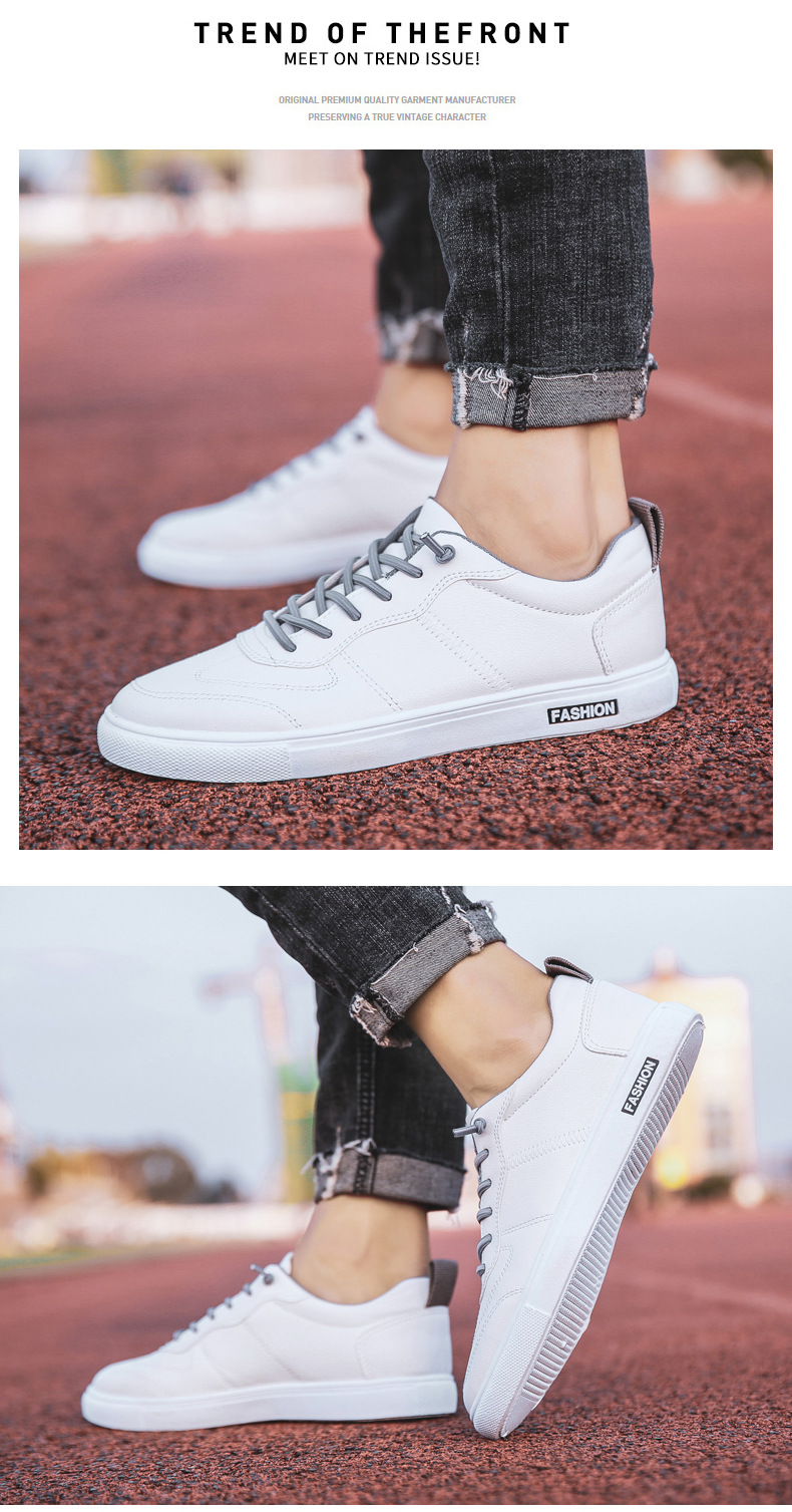 Men's Lightweight PU Leather Lace-Up Casual Shoes detail 3