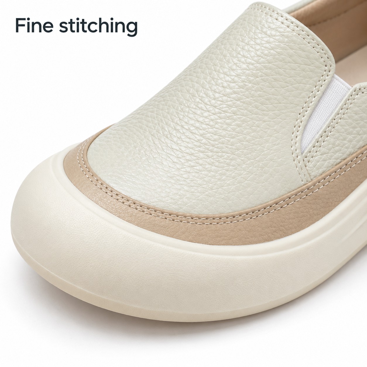 Women's Full-Grain Leather Platform Slip-On Casual Shoes detail 2