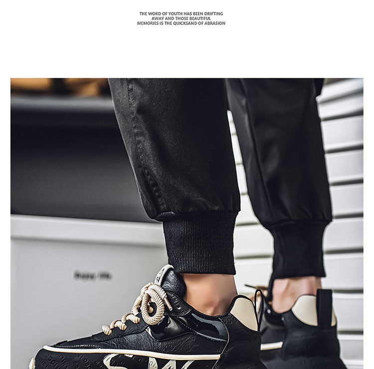 Scarpe casual da uomo con plateau stringate in pelle PU detail 11