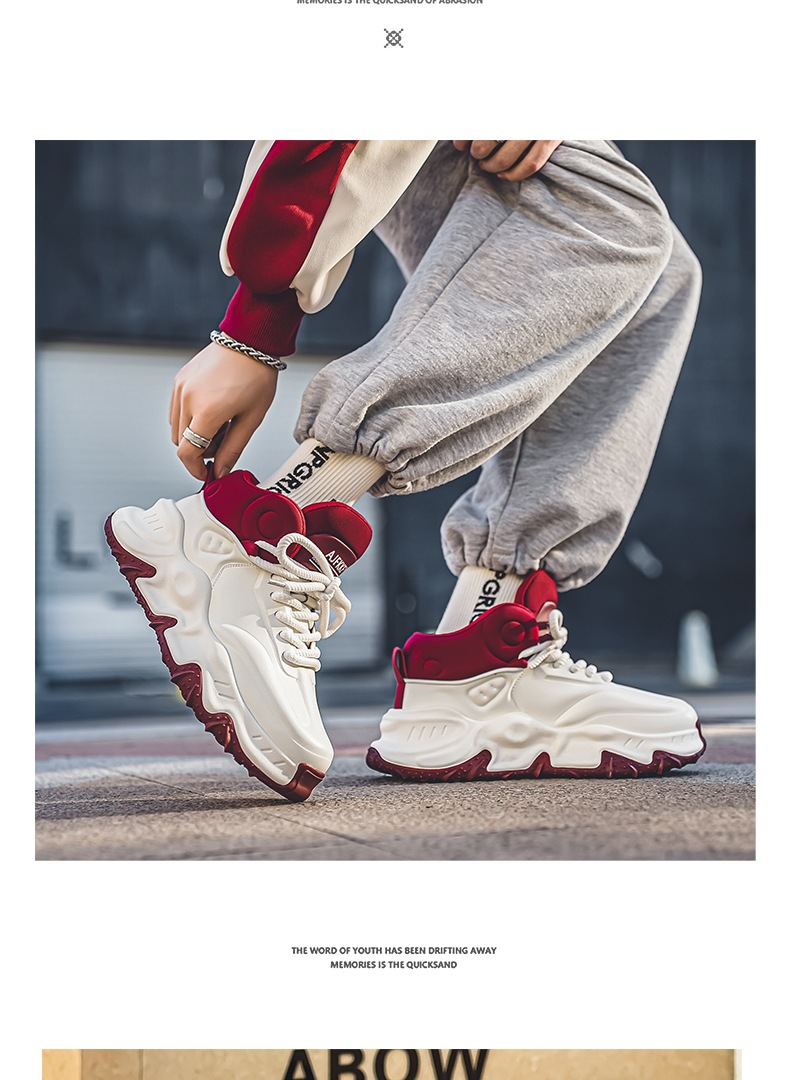 Gedämpfte Plateau-Sneaker für Herren im Colorblock-Design detail 5