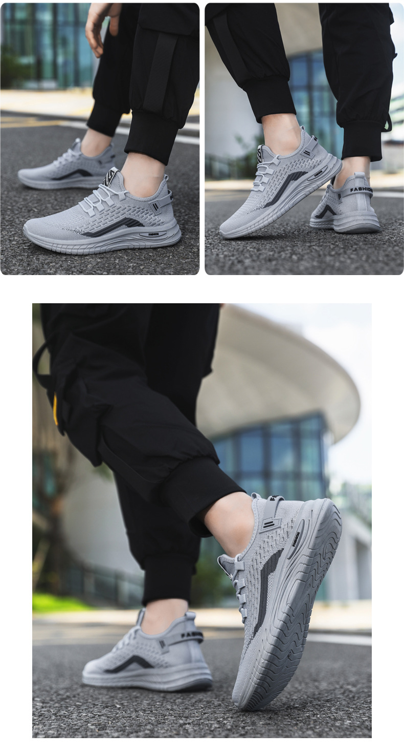 Men's Breathable Mesh Lightweight Lace-Up Running Shoes detail 7