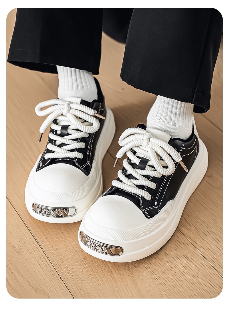Gedämpfte Plateau-Freizeitschuhe für Herren mit Schnürung detail 9